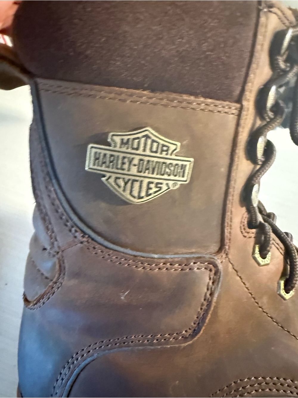 Harley-Davidson Brown Leather Lace-Up Work Boots Size 12 - Picture 4 of 6